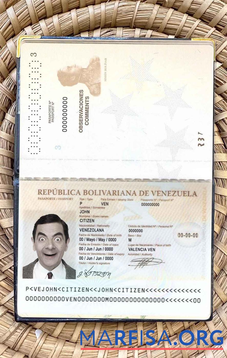 Venezuela Reisepass Foto look Probe