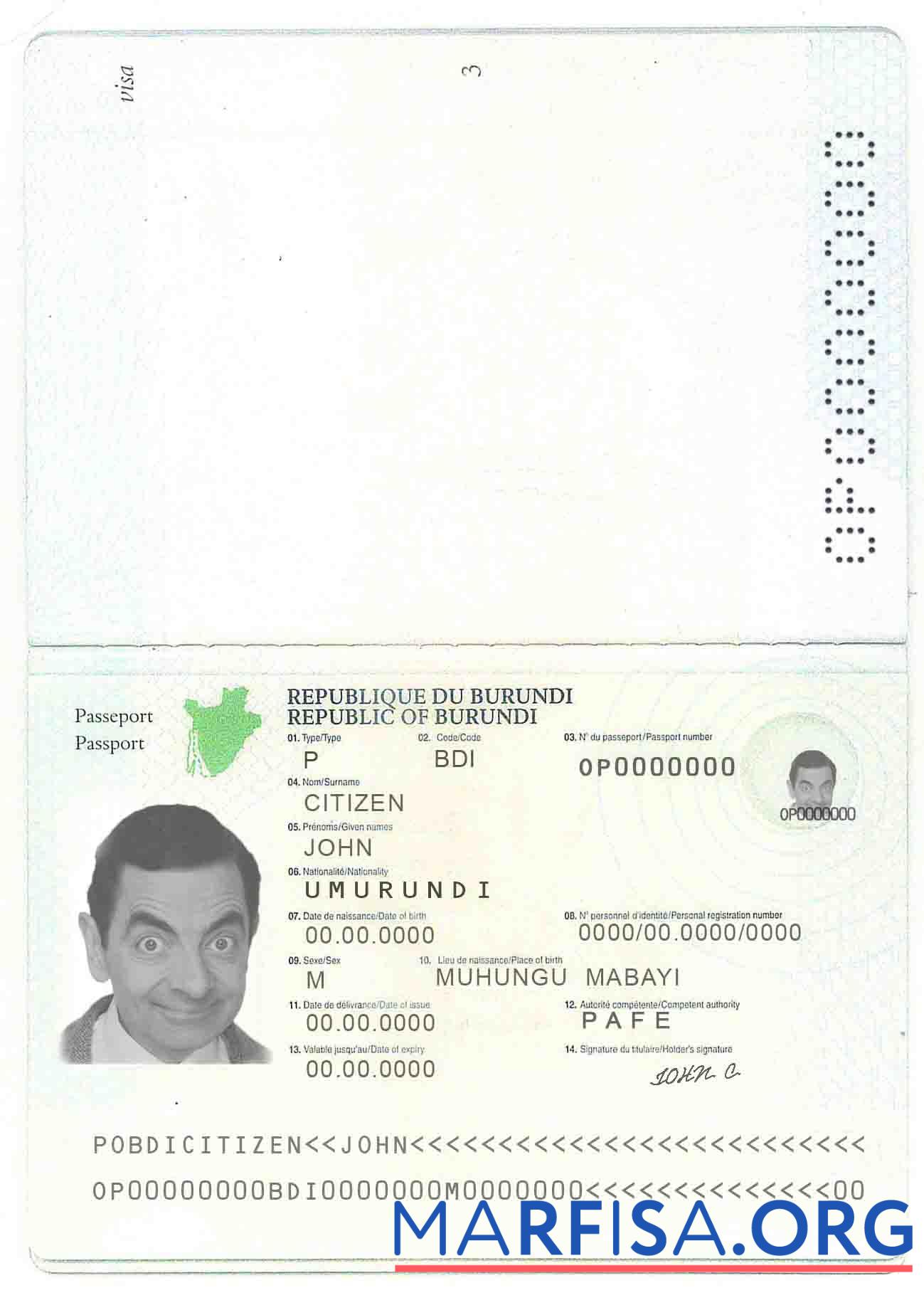 Бурунди Паспорт (2011 2019) предпросмотр