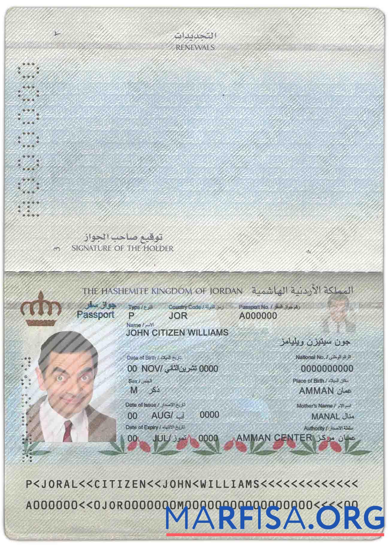 Иордания Паспорт дизайн