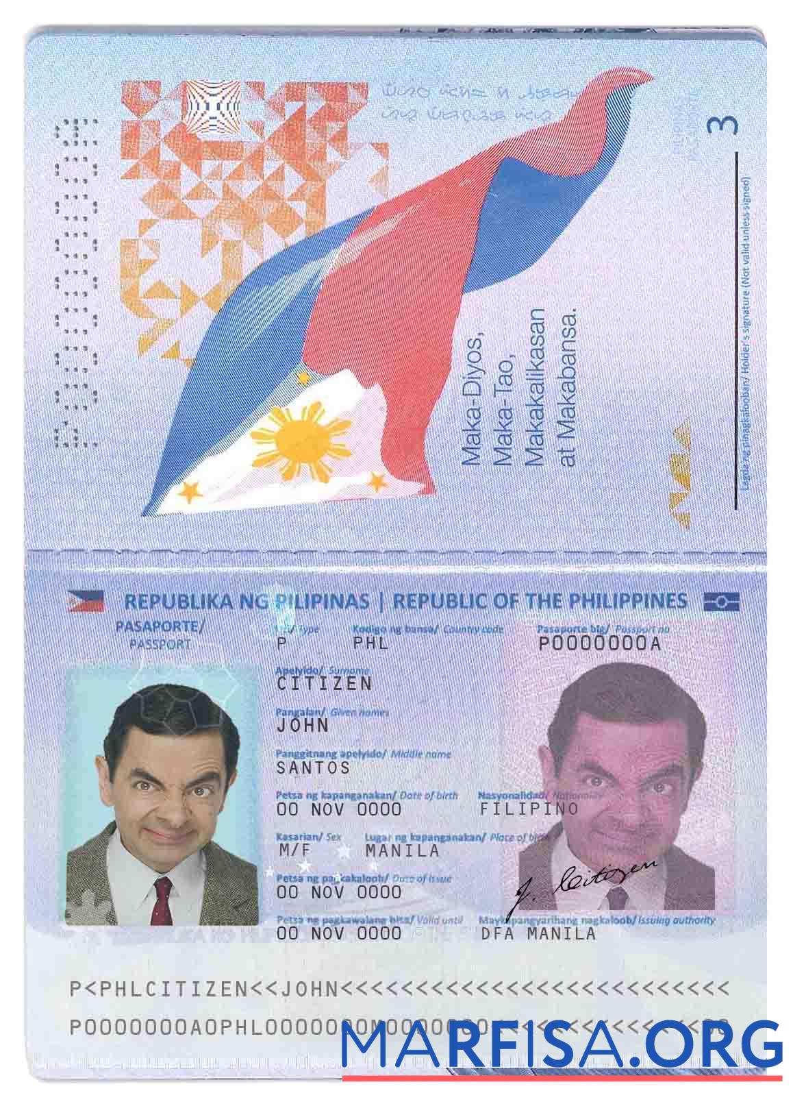 Филиппины Паспорт шаблон