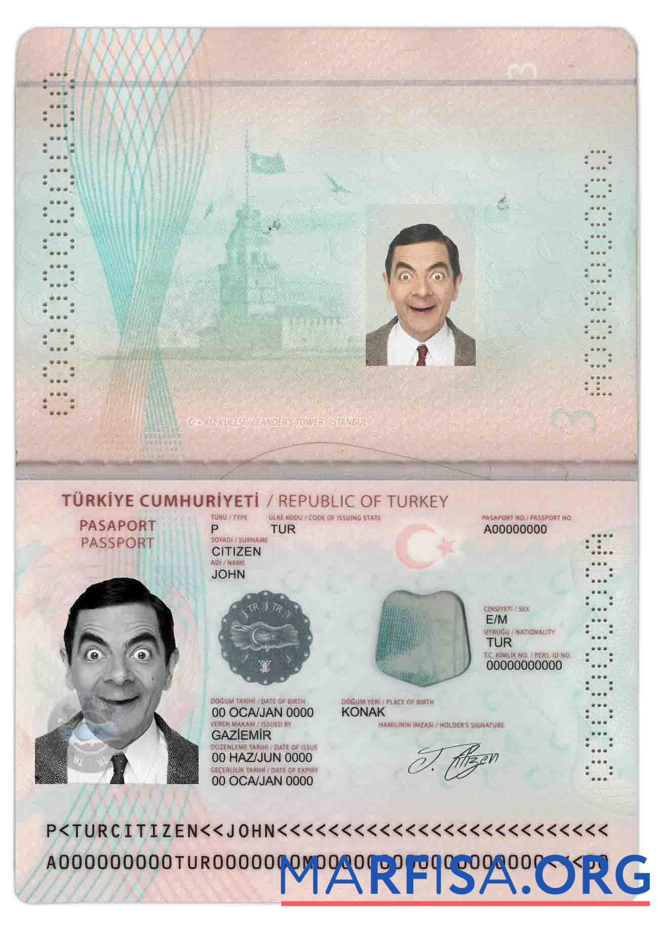 Турция Новый Паспорт макет