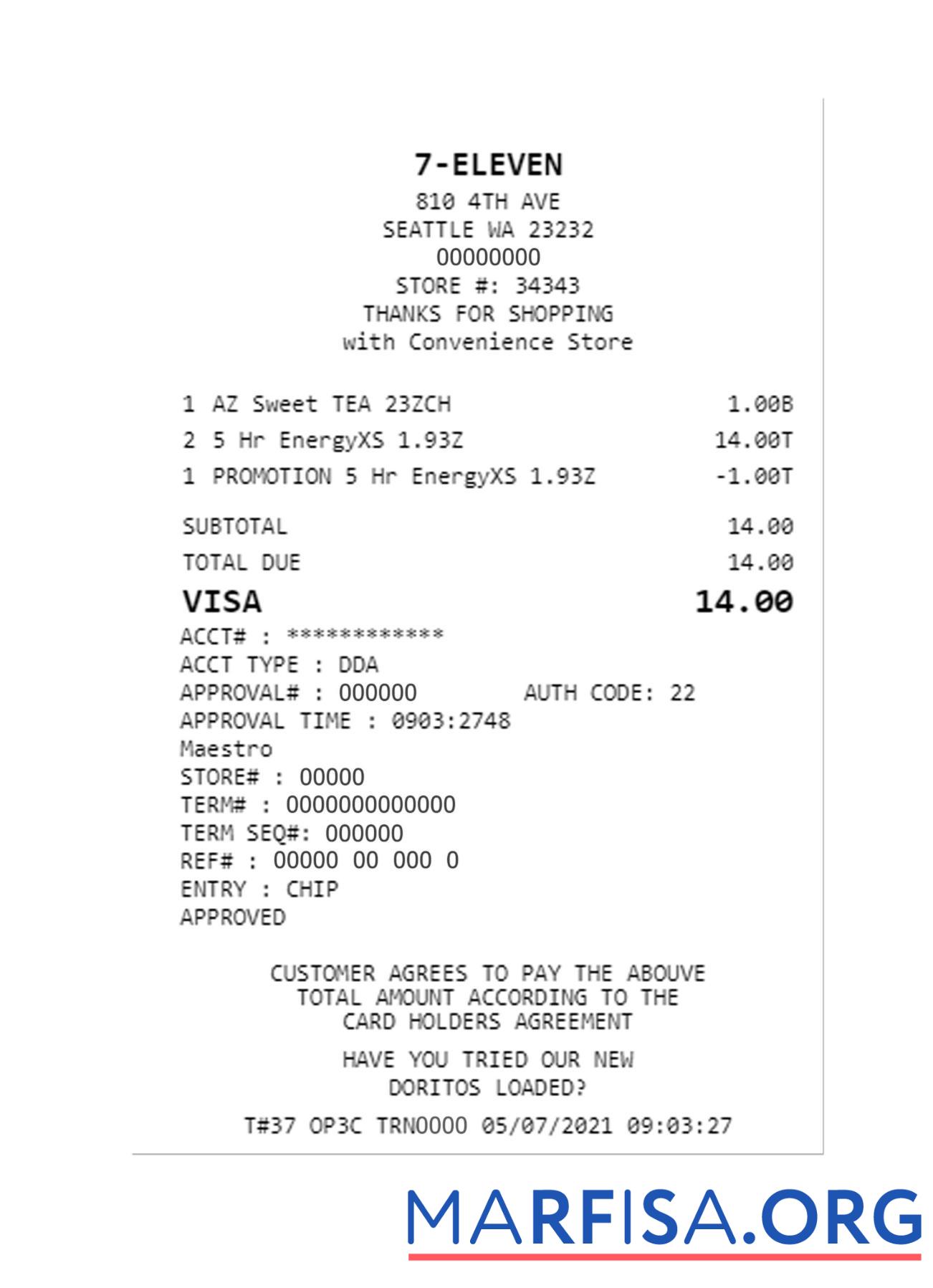 7 ELEVEN Zahlung check Mockup
