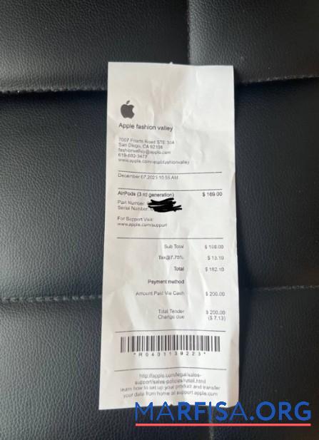 Apple Unternehmen Zahlung check Probe