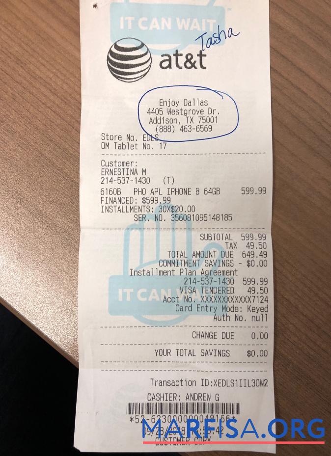 At&t Unternehmen Zahlung Quittung Probe