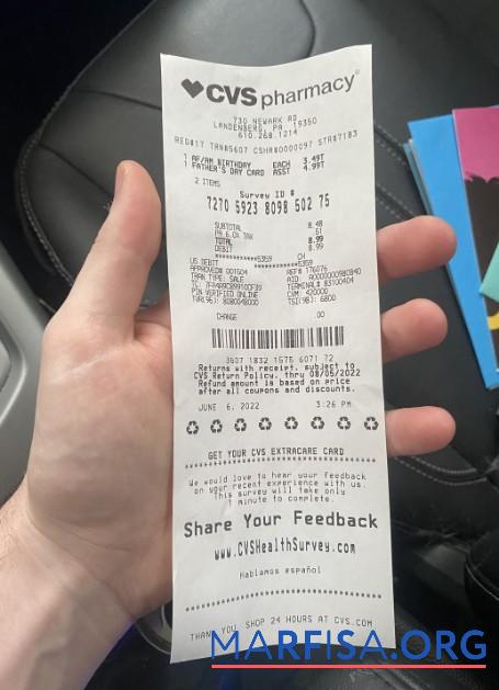 CVS pharmacy Zahlung check Design