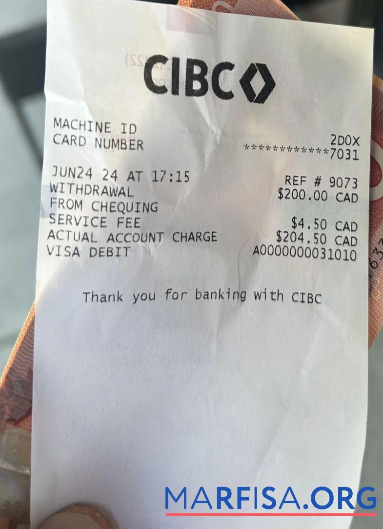 Kanada CIBC Bank Zahlung check Vorschau