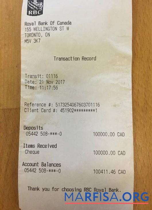 Kanada RBC Bank check Vorlage