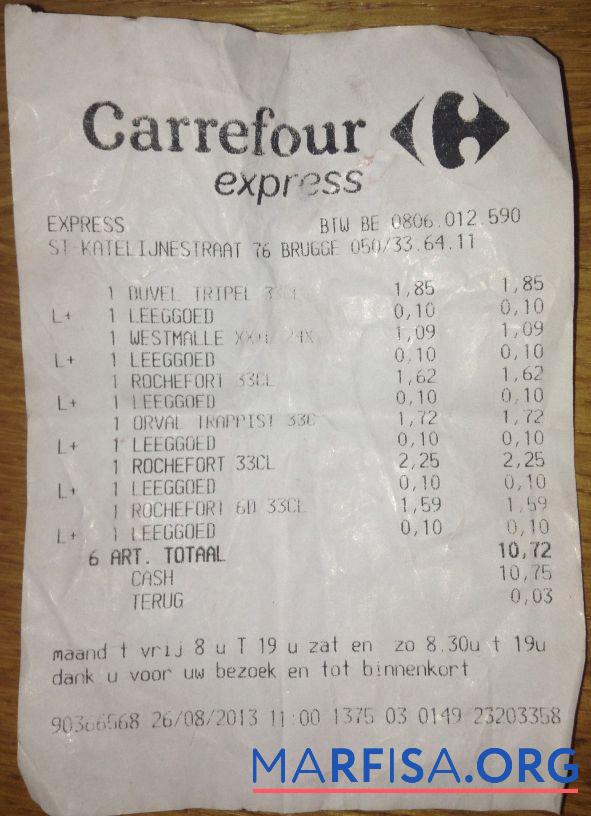 Carrefour supermarket Quittung Design