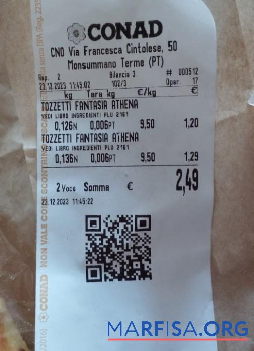 Conad retail store Zahlung Quittung Mockup