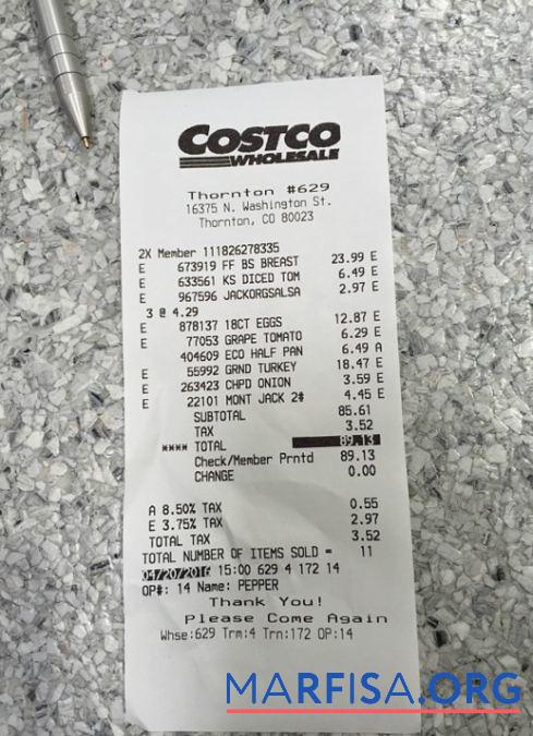 Costco wholesale Zahlung check Mockup