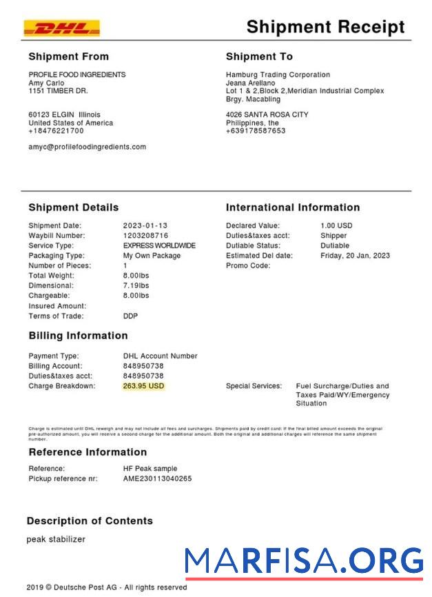 DHL Service shipment Quittung Design