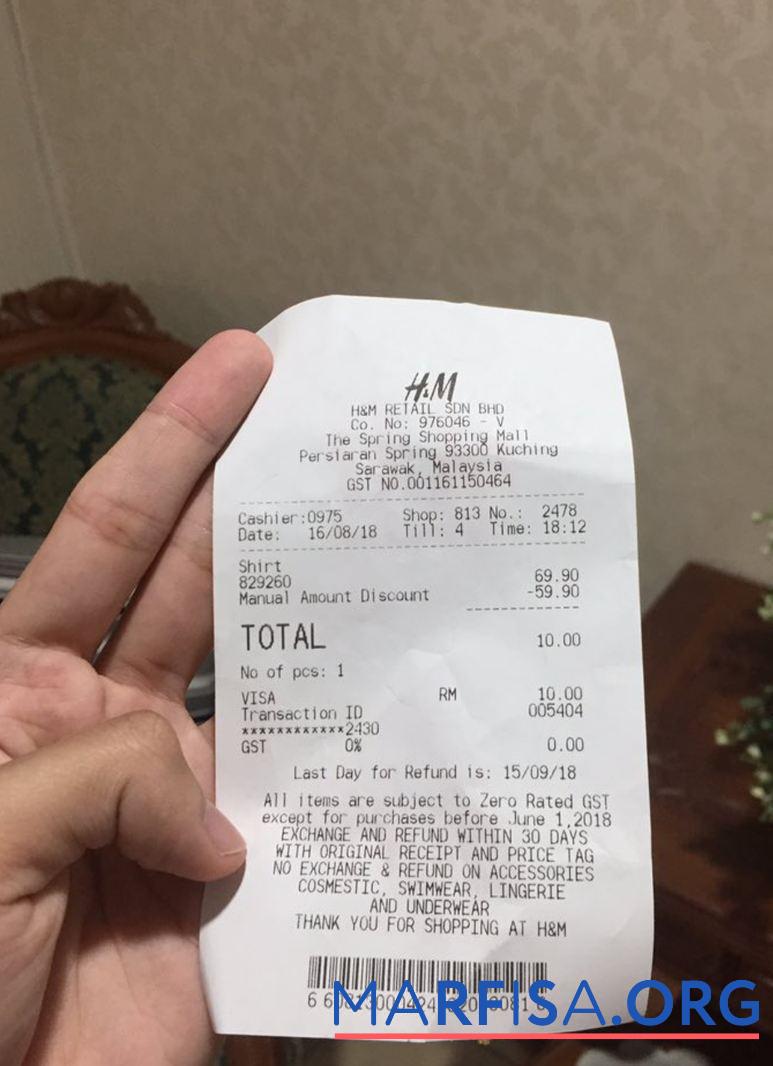 H&M retail Zahlung check Vorschau