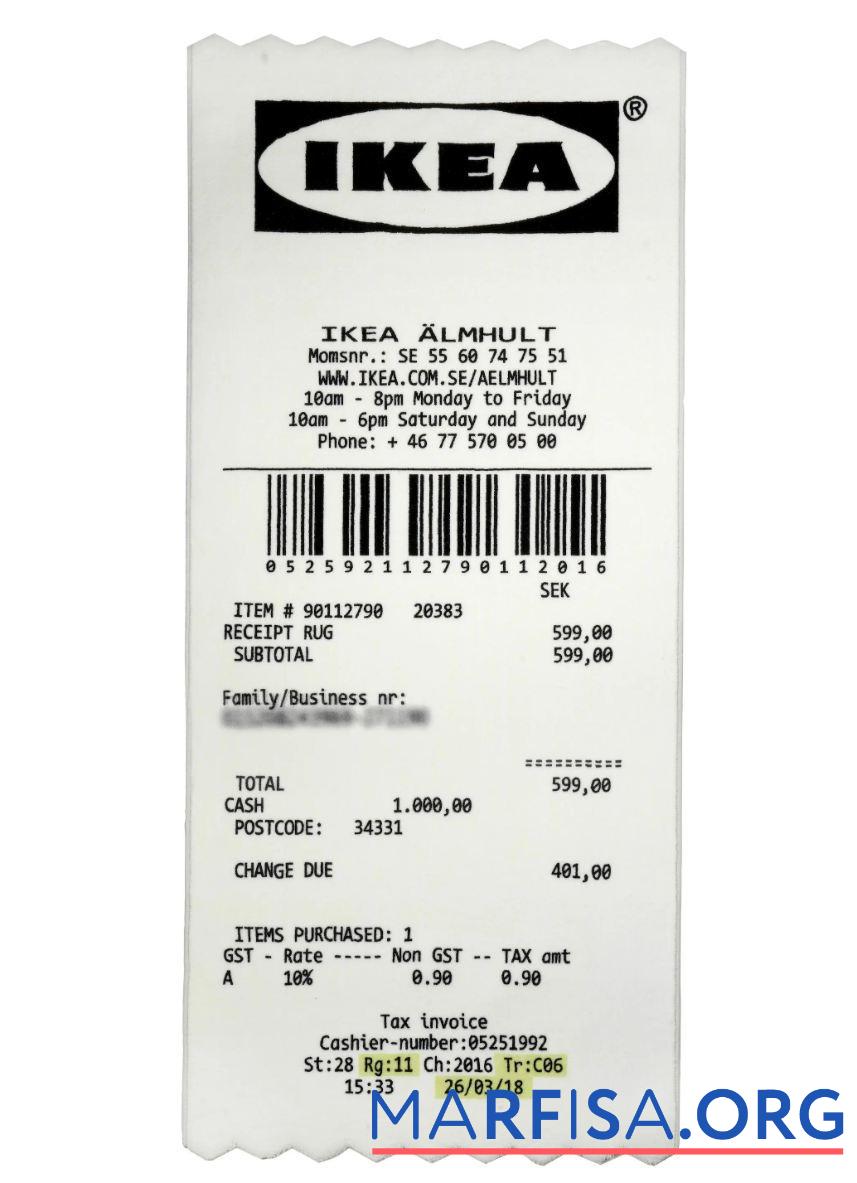 Ikea holding Zahlung check Design