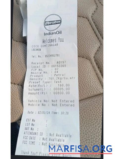 Indian oil Unternehmen Zahlung check Mockup