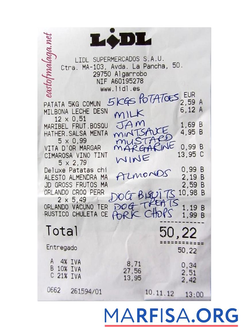 LIDL Zahlung Quittung Vorschau