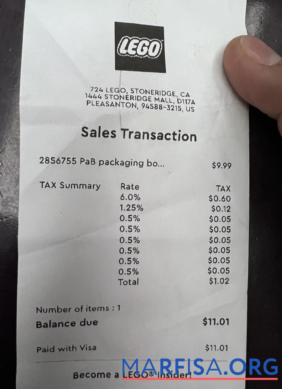 Lego store Zahlung check Vorlage