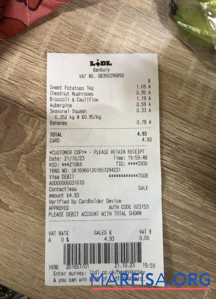 Lidl supermarket Zahlung check Mockup
