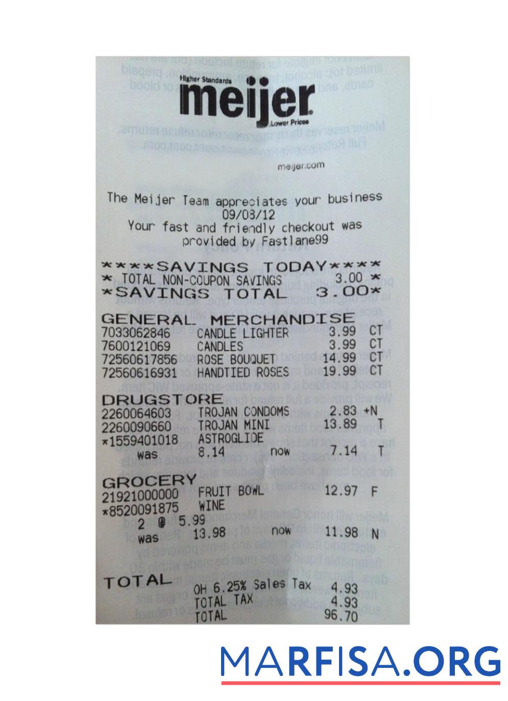 MEIJER Zahlung check Probe