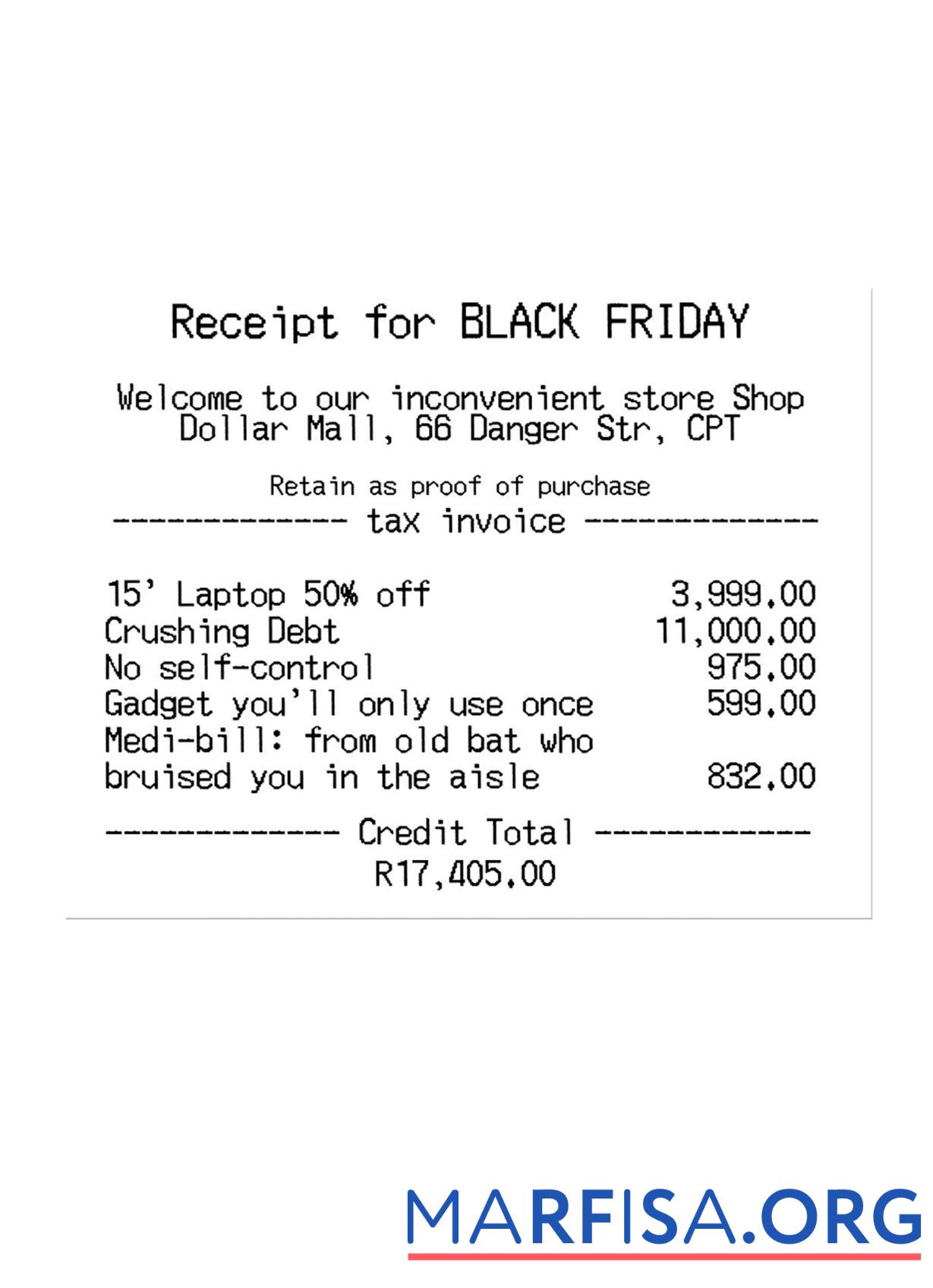 Quittung FOR BLACK FRIDAY Zahlung check Probe