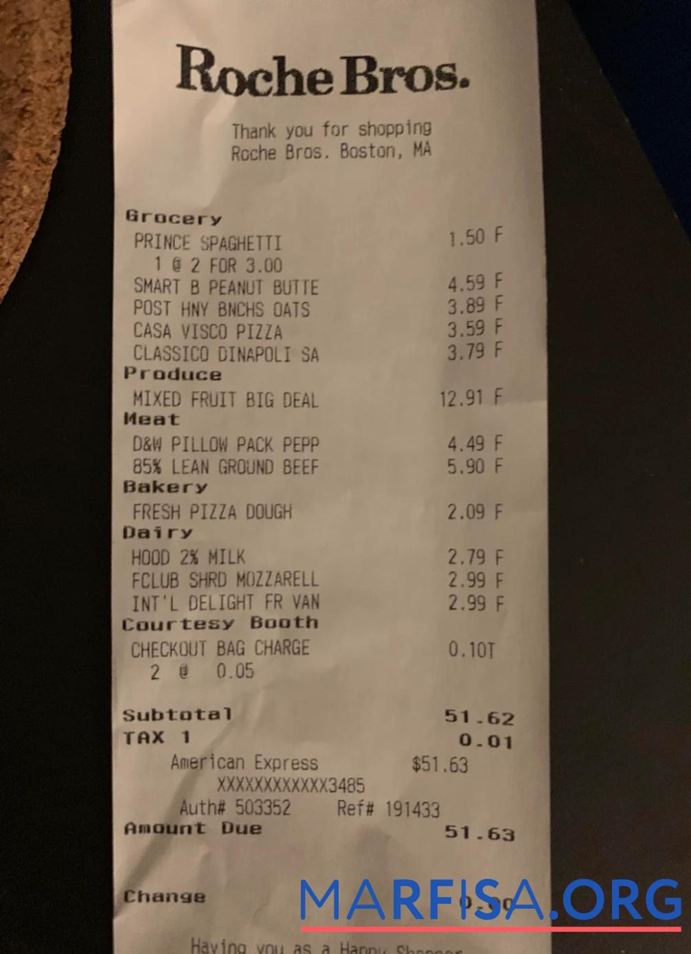 Roche Bros supermarket Zahlung check Mockup