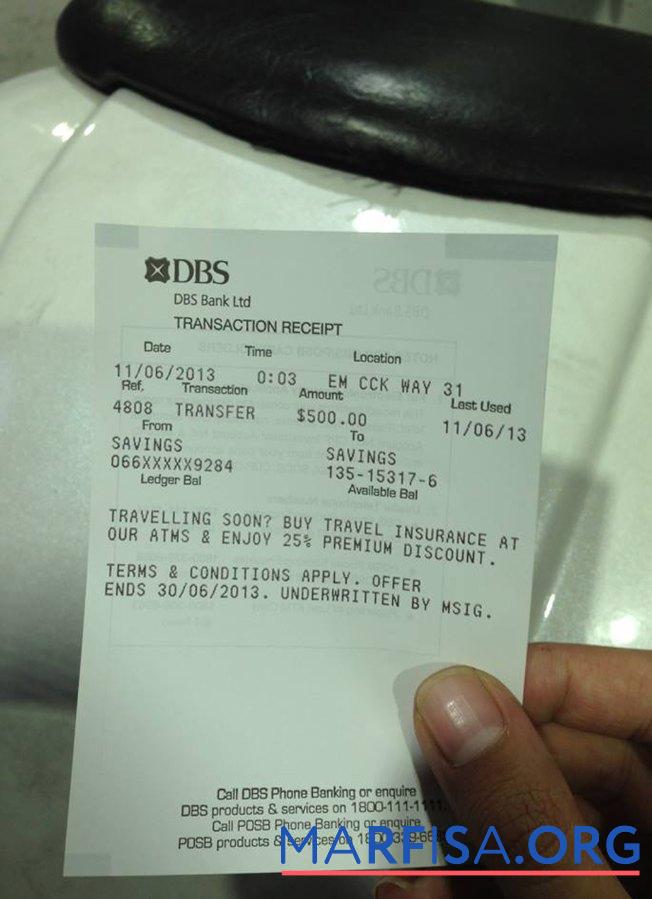 Singapur DBS Bank check Vorlage
