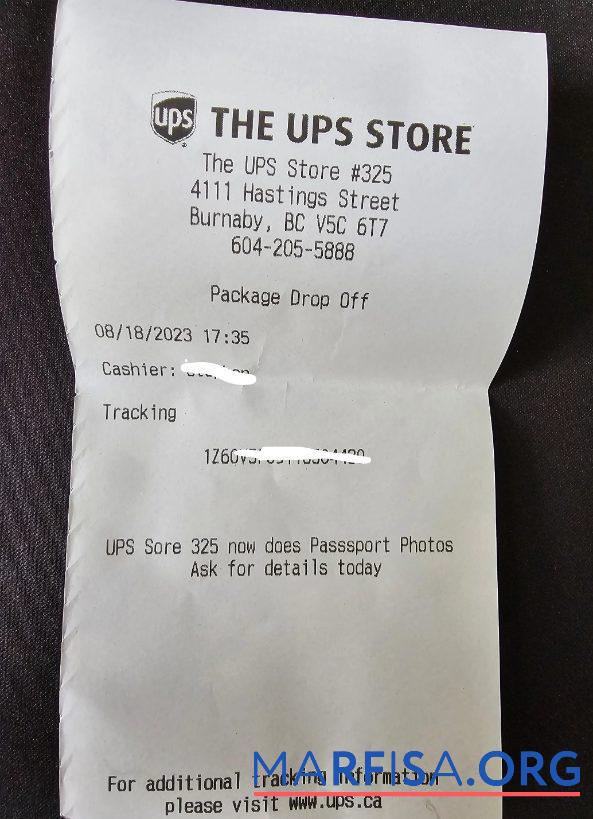 The UPS store Zahlung check Design