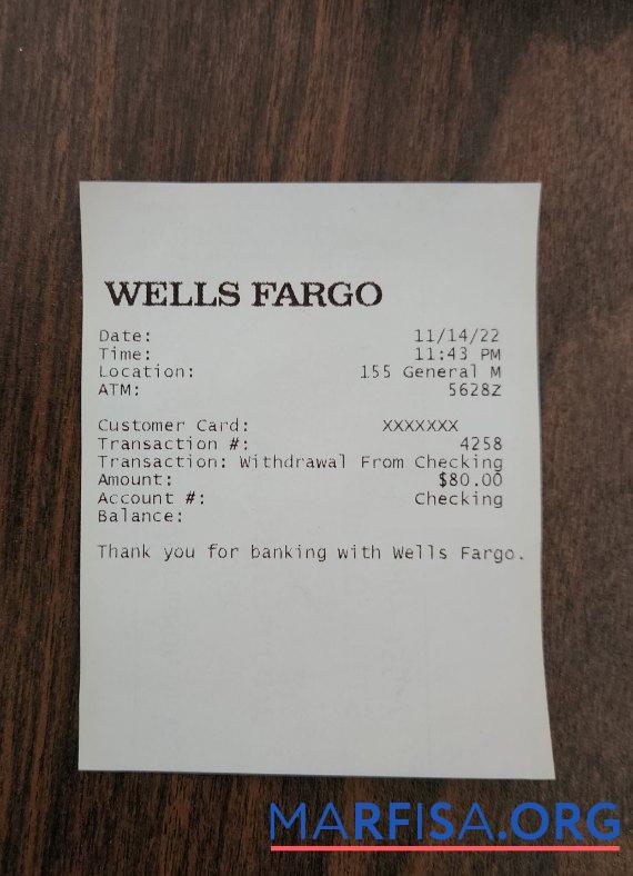 USA Wells Fargo Quittung Vorschau