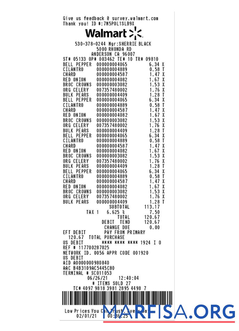 Premium WALMART Zahlung check Vorlage