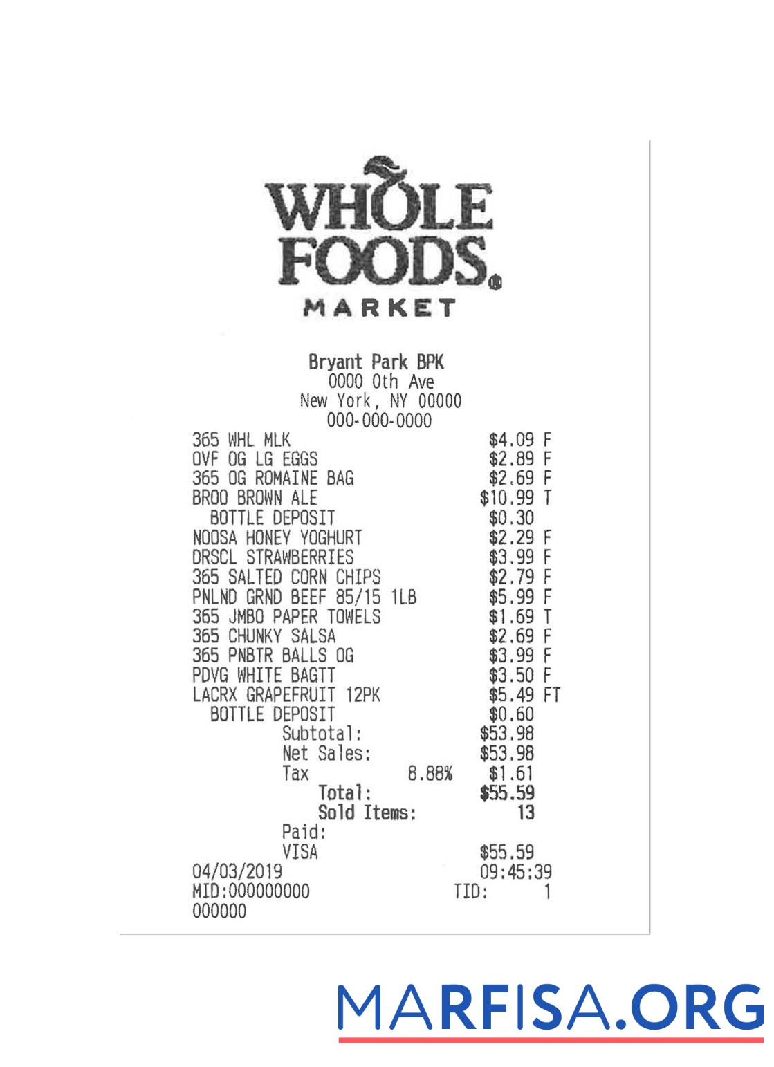 WHOLE FOODS Zahlung check Vorschau