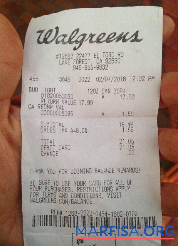 Walgreens pharmacy Zahlung check Vorlage