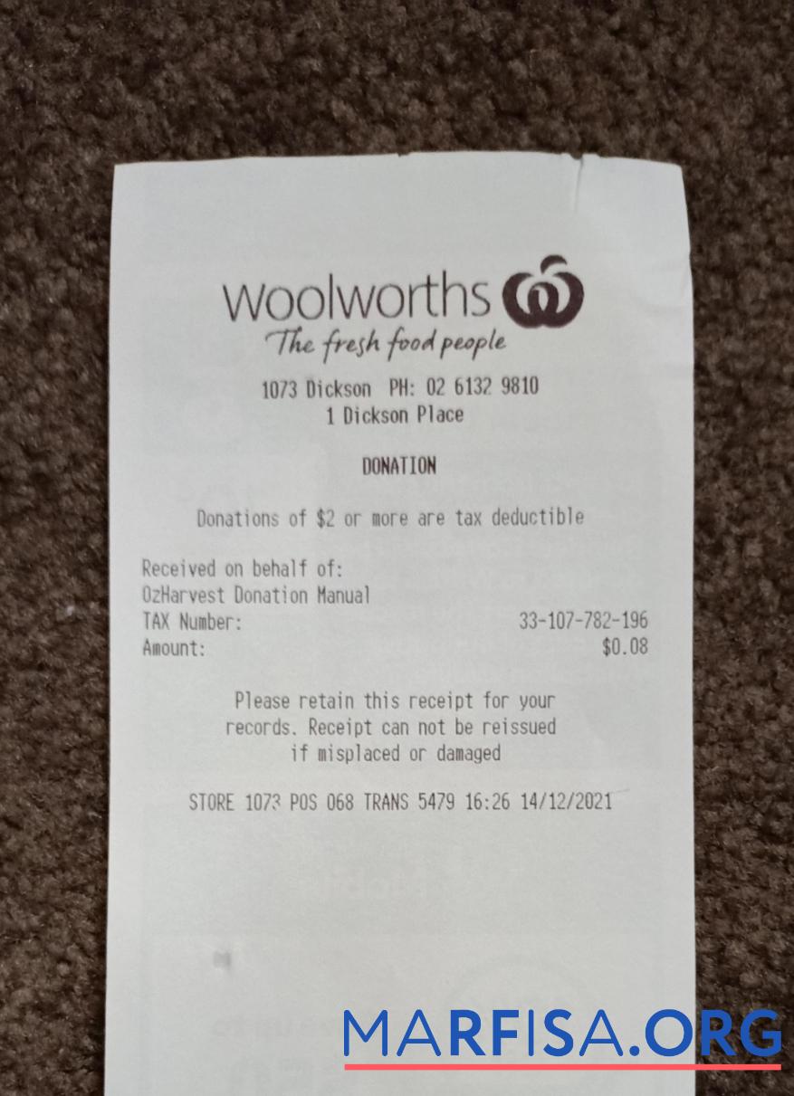 Woolworths market Quittung Mockup