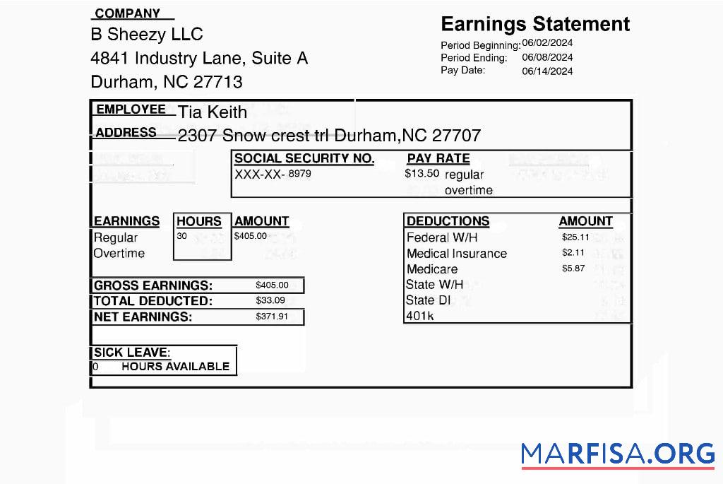 B Sheezy LLC earnings Выписка из банка образец