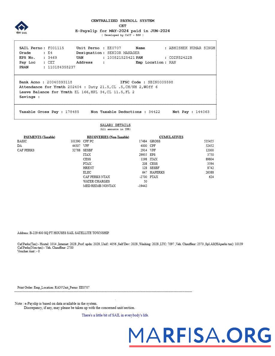 Centralized Payroll Система payslip макет