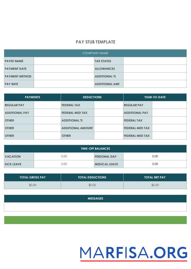 Редактируемый Компания Pay StubTemplate, Версия 2