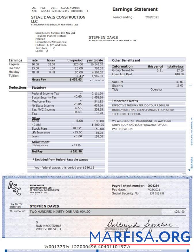 Construction LLC earnings Выписка из банка образец