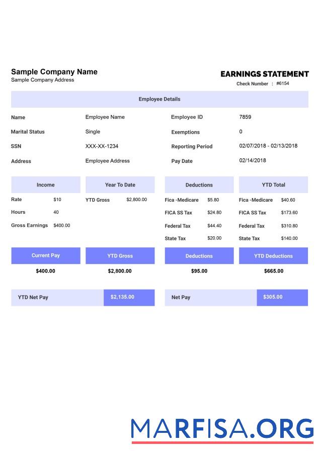 Earnings Выписка из банка Формат, Версия 2 макет