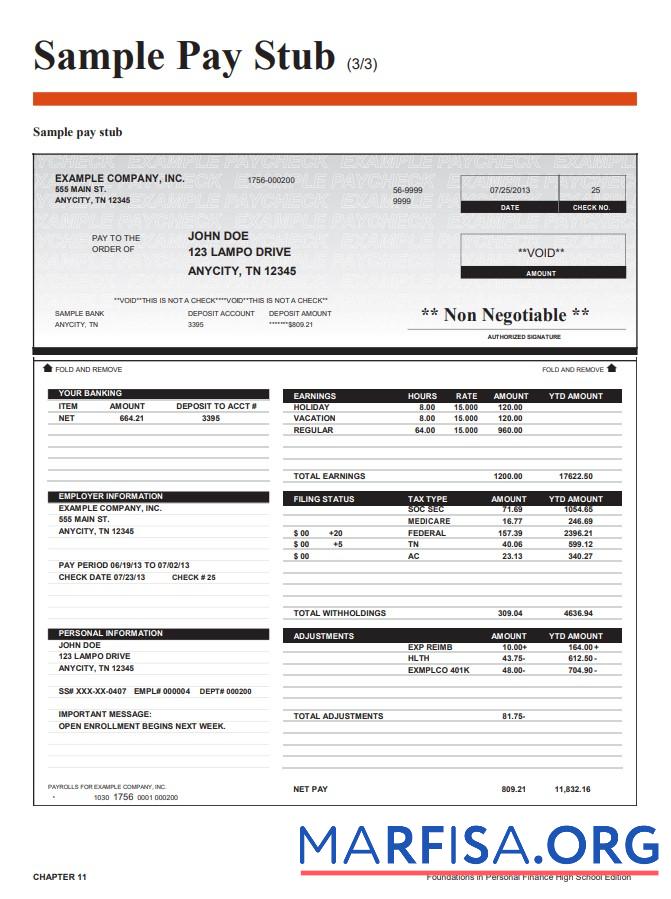 Foundations in Personal Финансы Высокое школа pay stub предпросмотр