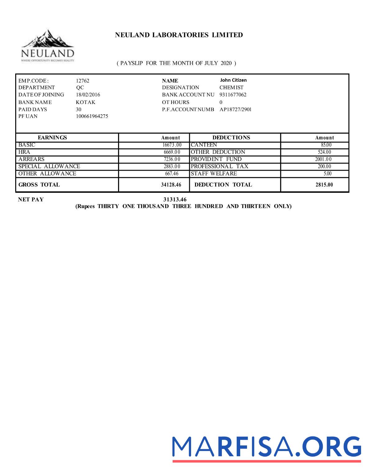 Индия Neuland Laboratories Limited макет