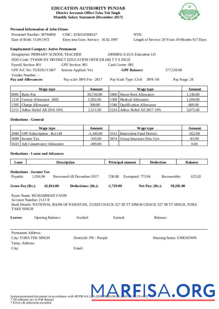 Индия education authority Punjab mpnthly salary Выписка из банка шаблон