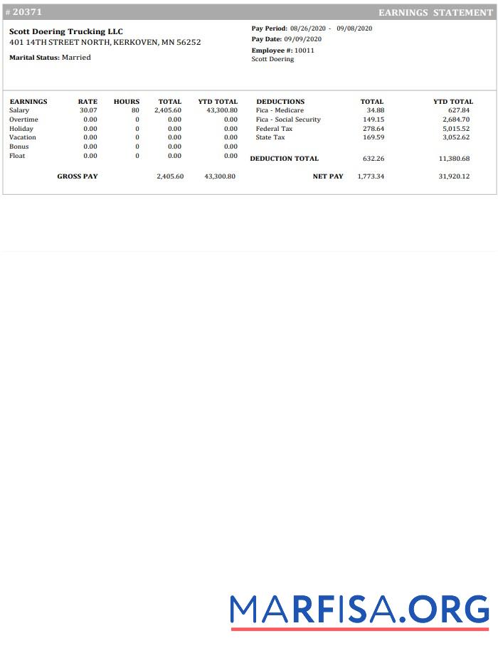 Trucking Компания Earnings Выписка из банка дизайн