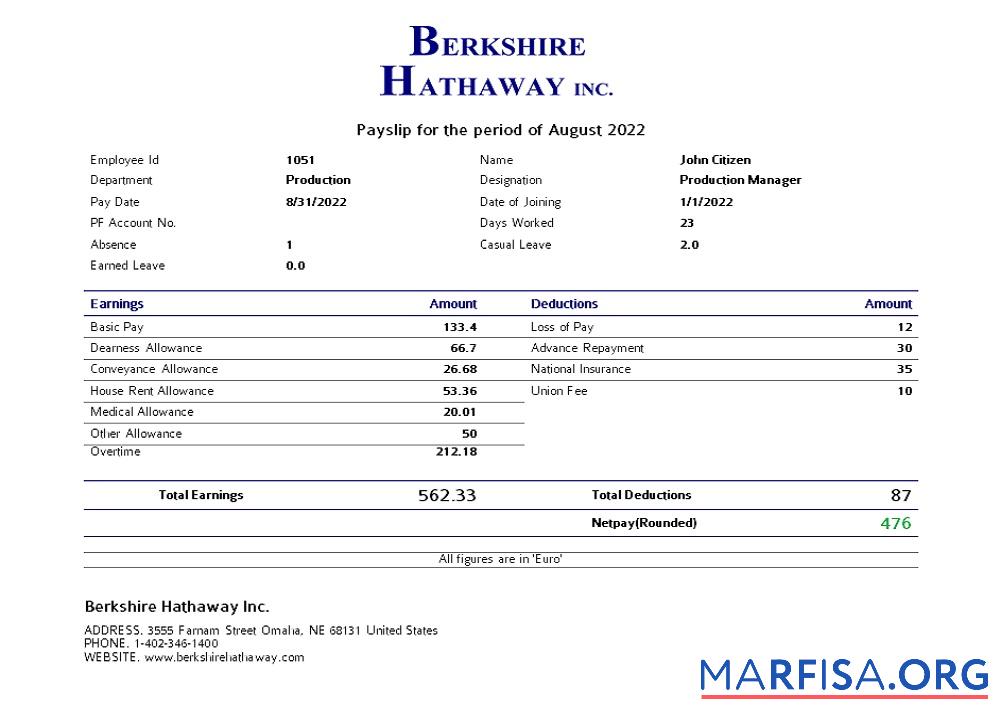 США Berkshire Hathaway conglomerate Компания шаблон