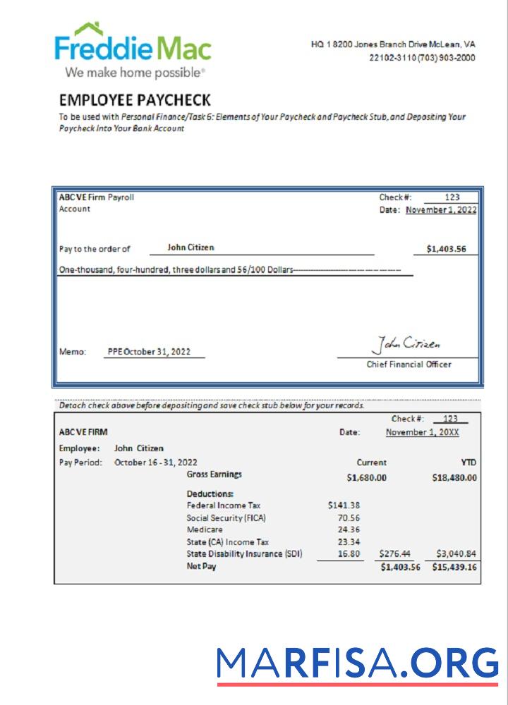 США financial employee sheet Версия 3 шаблон