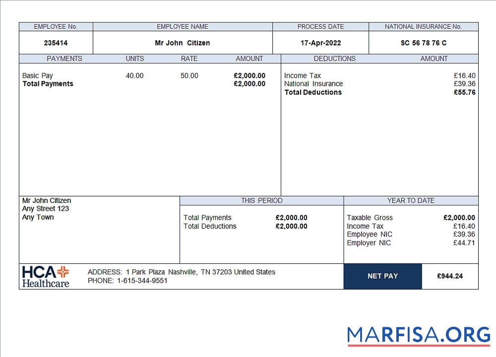 США healthcare Компания employee sheet шаблон