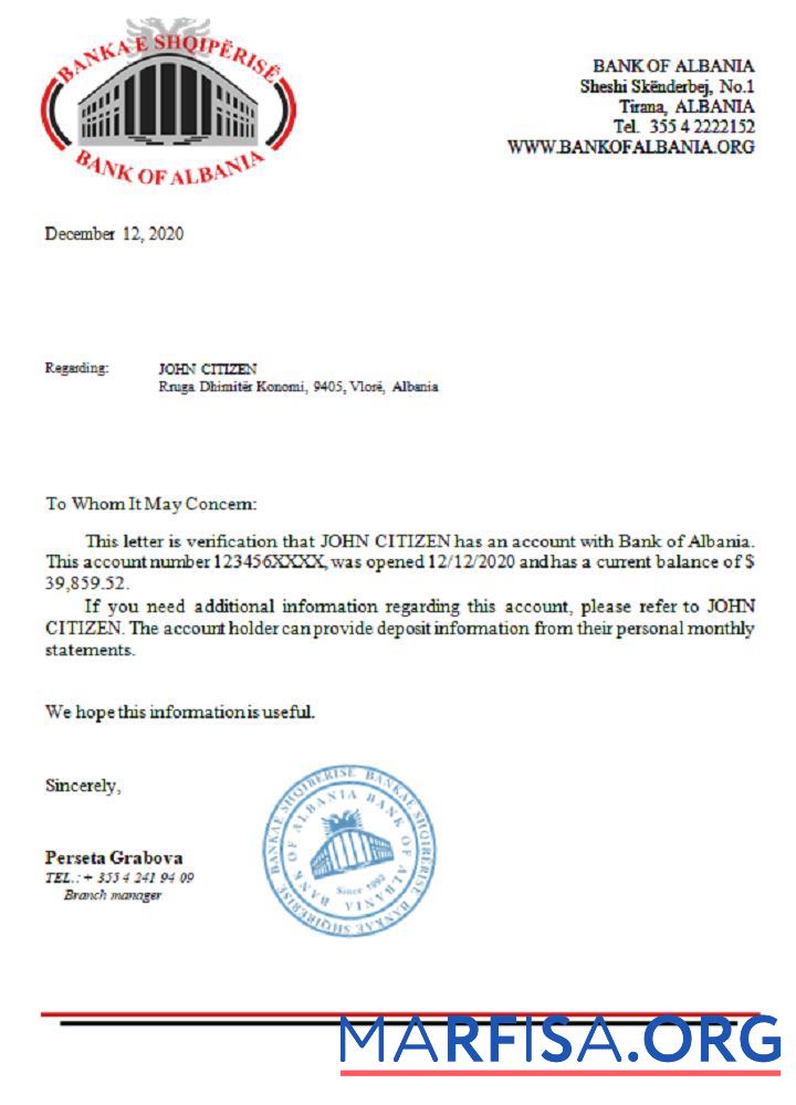 Албания Банковский of Албания Справка предпросмотр