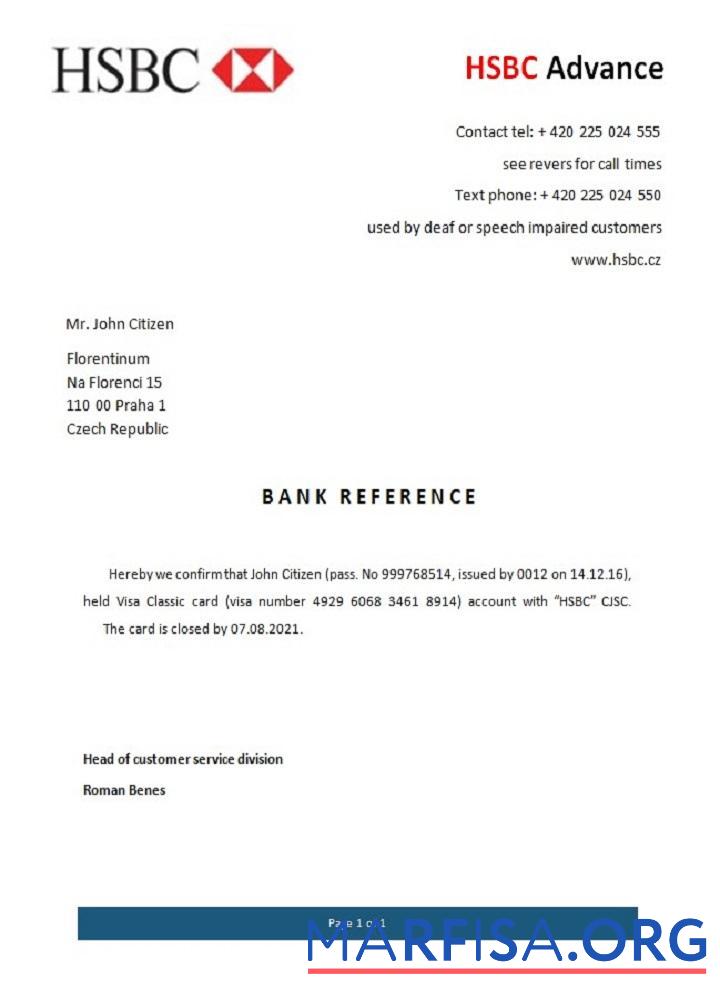 Чехия HSBC closure Справка дизайн