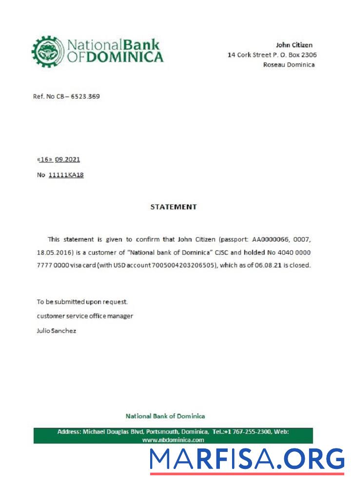 Dominicia национальный Банковский of Доминика closure Справка дизайн