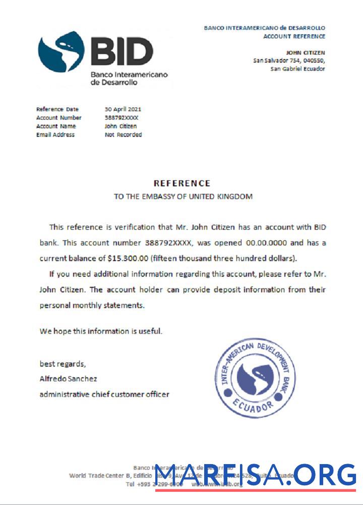 Эквадор Banco Interamericano de Desarrollo Справка дизайн