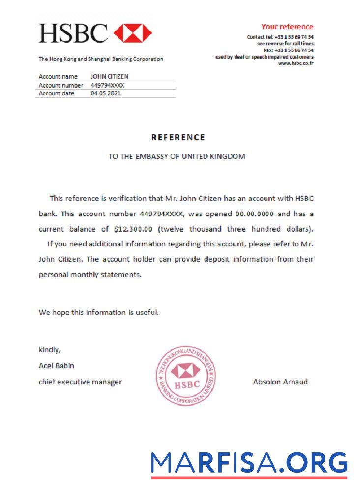 Франция HSBC Справка дизайн