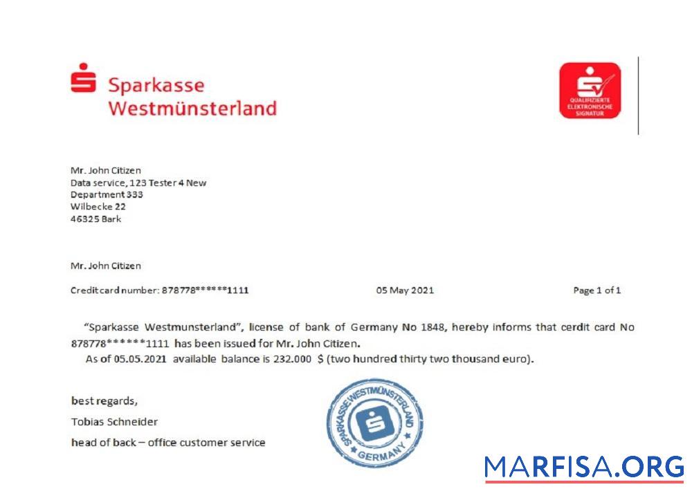 Германия Sparkasse Справка дизайн