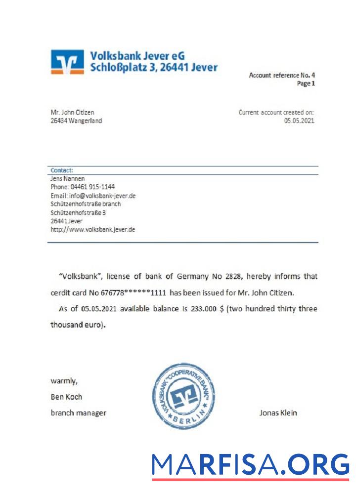 Германия Volksbank Справка дизайн